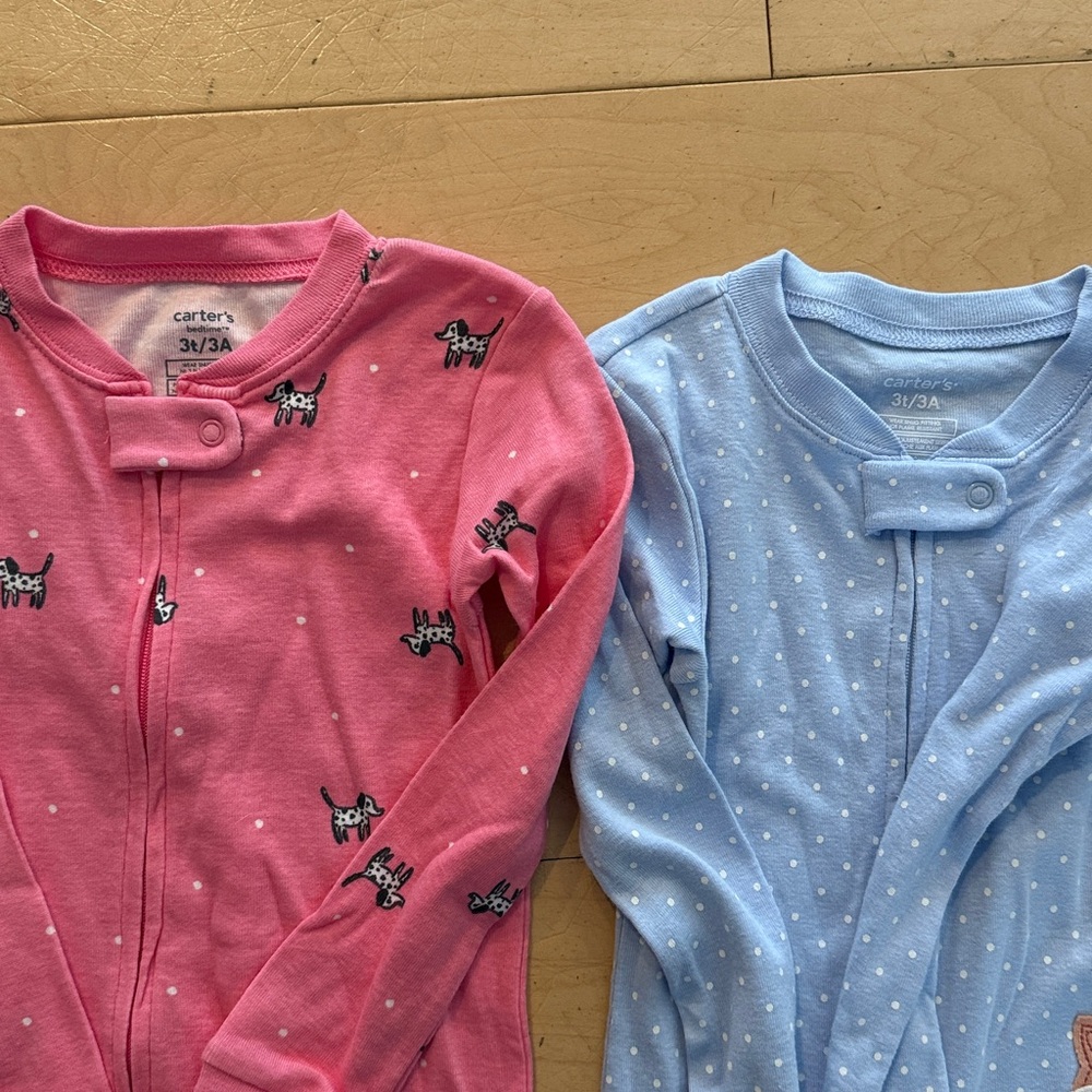 Carter's Pink and Blue Footed One Pieces - Picture 2 of 2